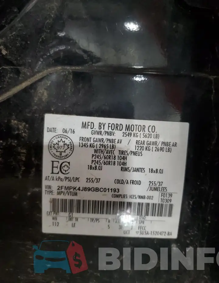 2FMPK4J89GBC01193 Photo# 13