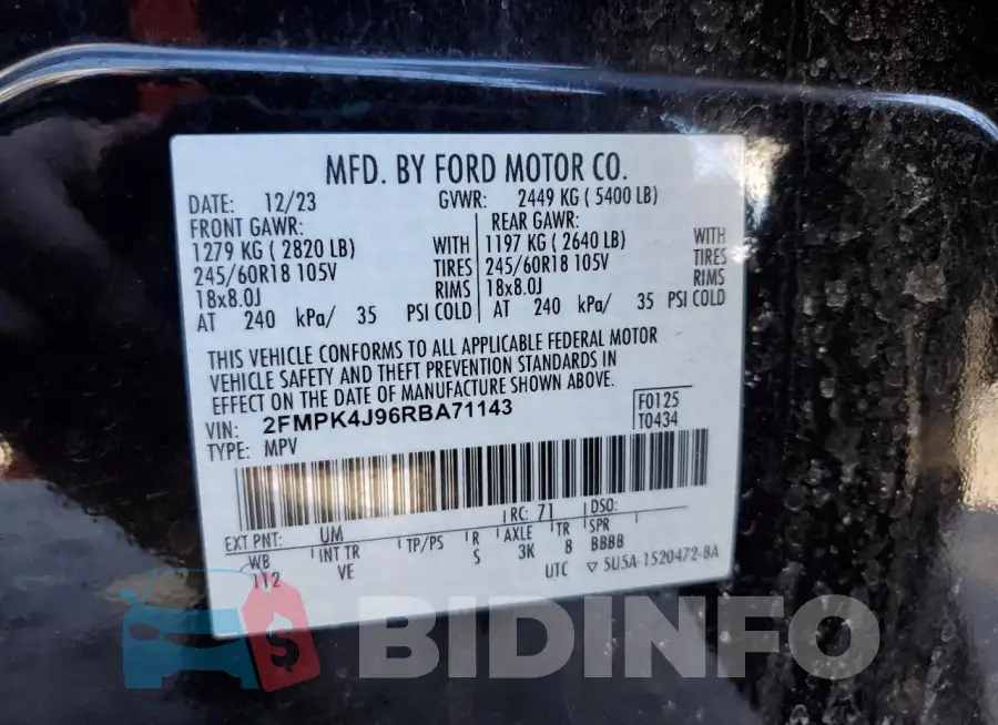 2FMPK4J96RBA71143 Photo# 13