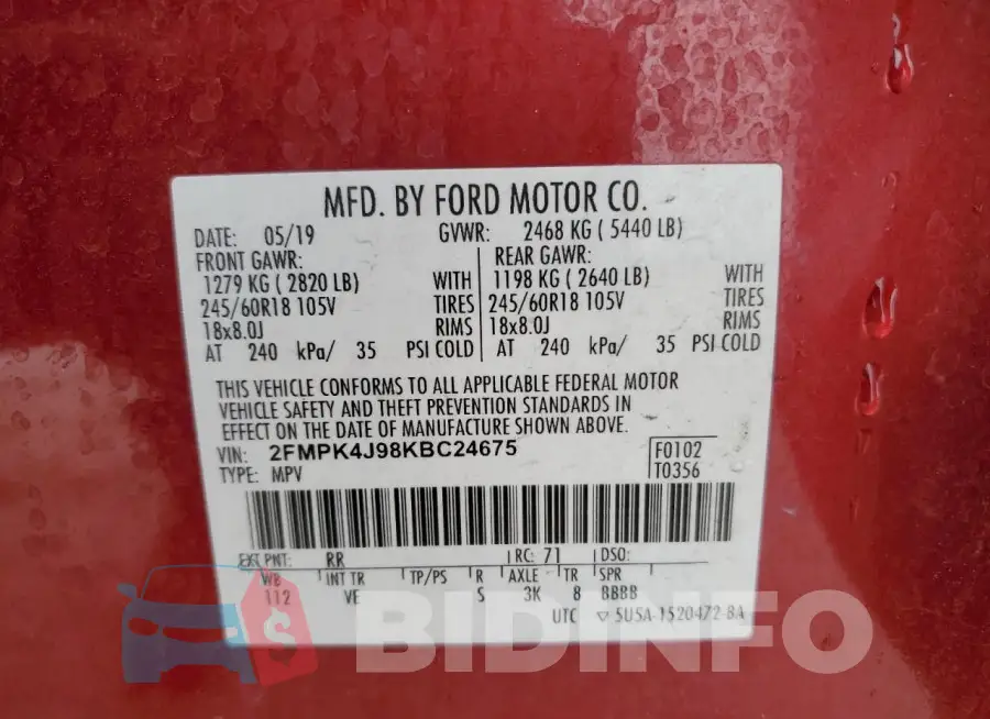 2FMPK4J98KBC24675 Photo# 13