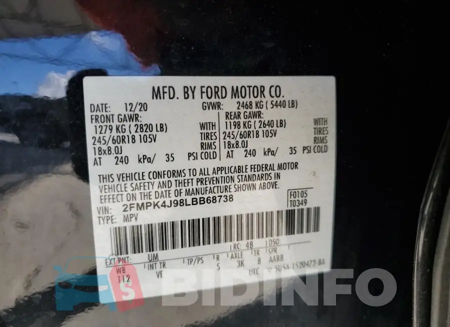 2FMPK4J98LBB68738 Photo# 13
