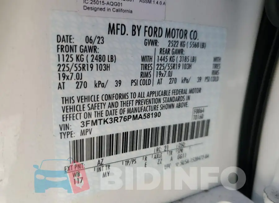 3FMTK3R76PMA58190 Photo# 13