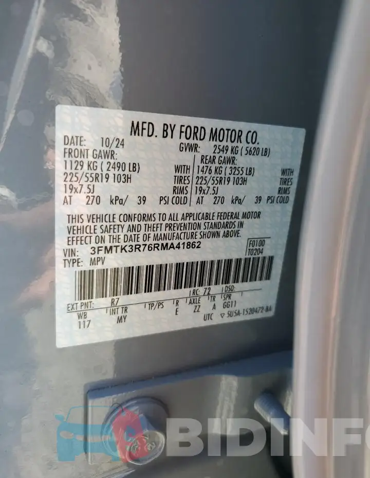 3FMTK3R76RMA41862 Photo# 14