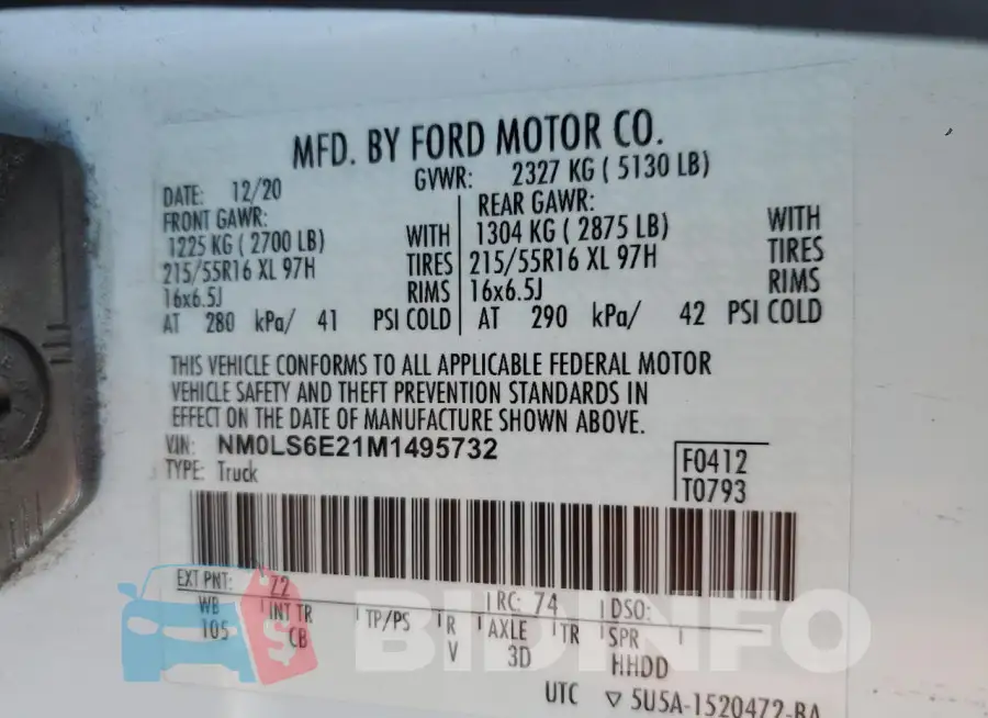 NM0LS6E21M1495732 Photo# 13