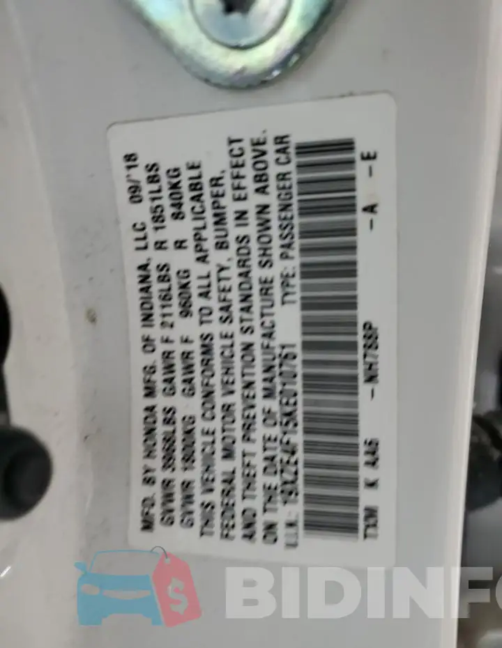 19XZE4F15KE010761 Photo# 12