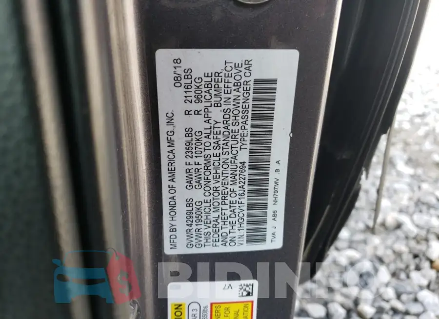 1HGCV1F16JA227694 Photo# 13