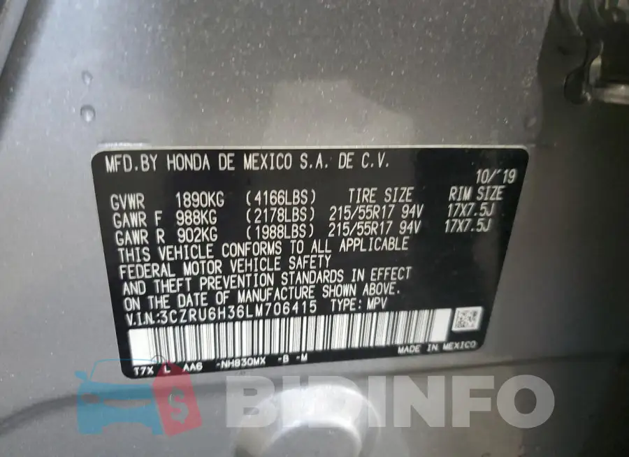 3CZRU6H36LM706415 Photo# 13