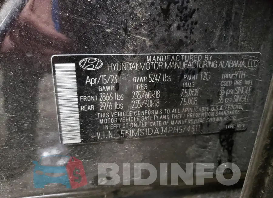 5NMS1DAJ4PH574311 Photo# 13