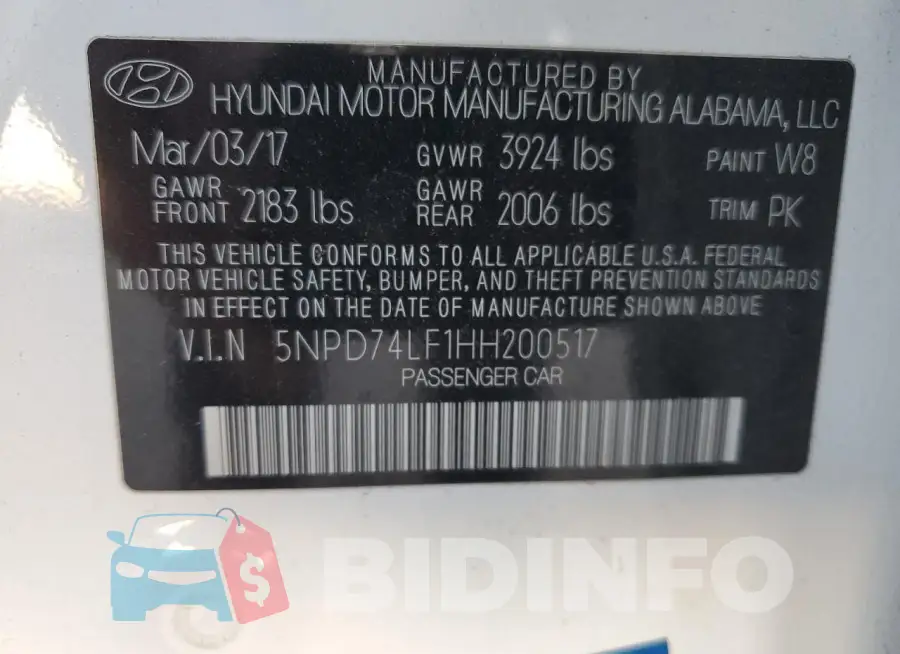 5NPD74LF1HH200517 Photo# 12