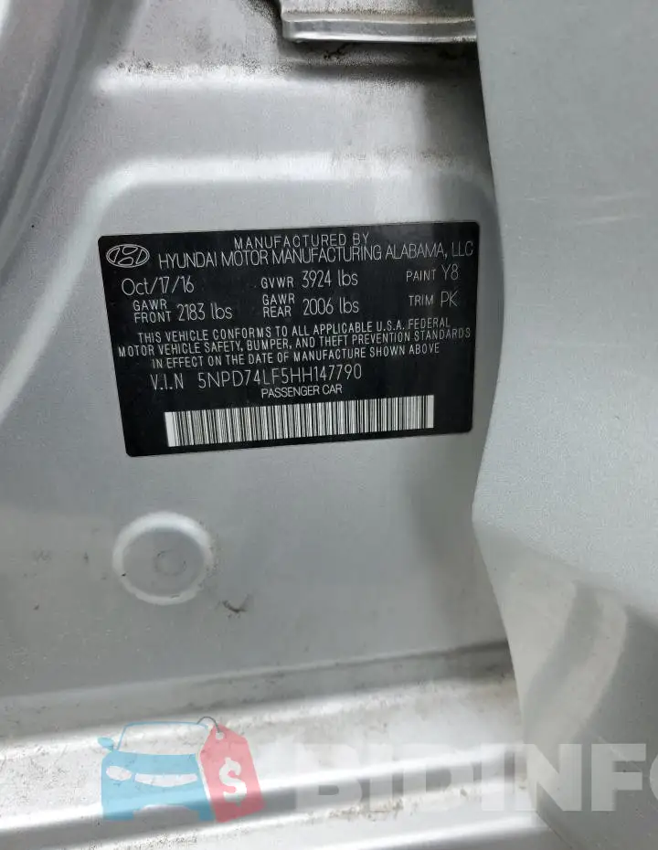5NPD74LF5HH147790 Photo# 12