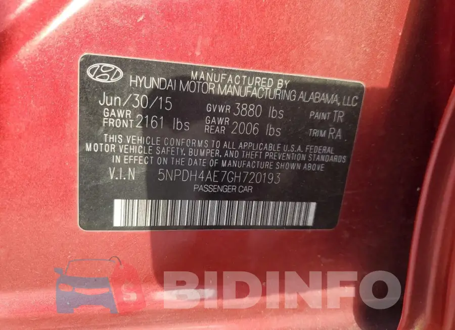 5NPDH4AE7GH720193 Photo# 12