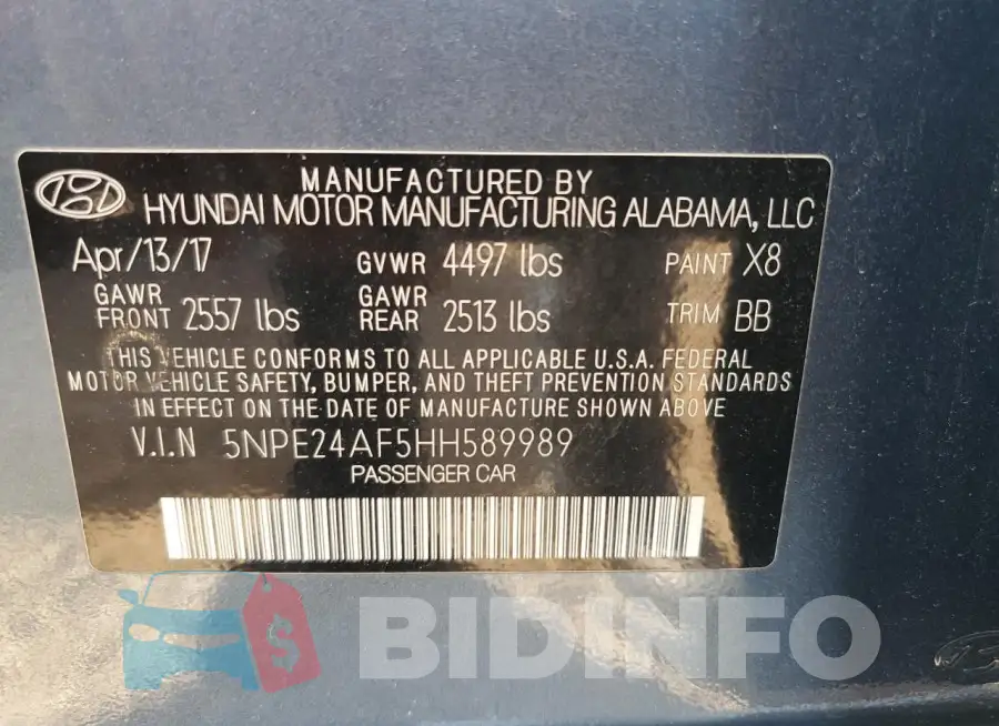 5NPE24AF5HH589989 Photo# 12