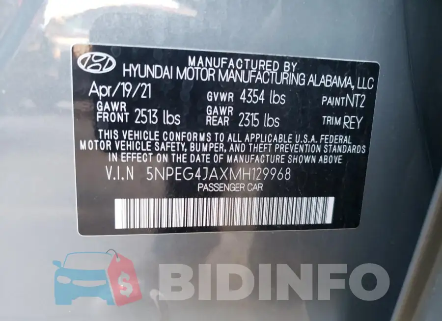 5NPEG4JAXMH129968 Photo# 12