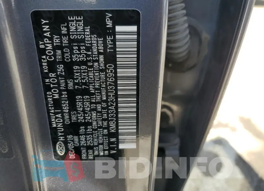 KM8J33A23HU376950 Photo# 13