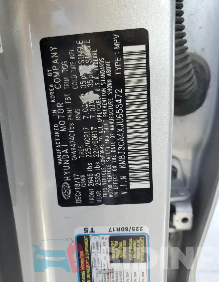 KM8J3CA4XJU653472 Photo# 13