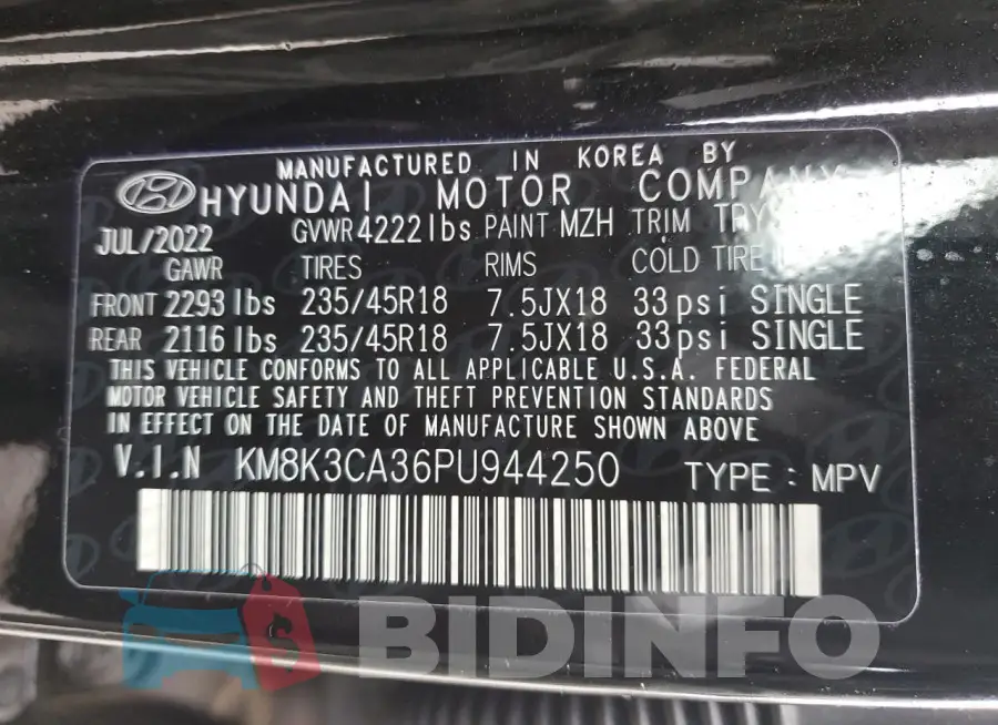 KM8K3CA36PU944250 Photo# 12
