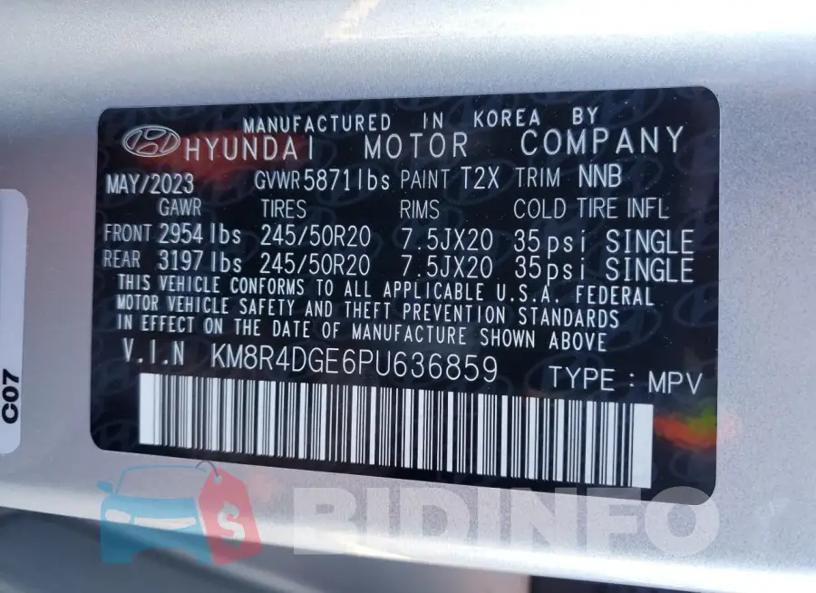 KM8R4DGE6PU636859 Photo# 14