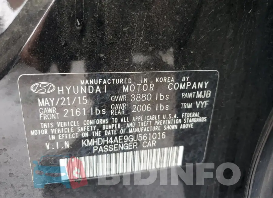 KMHDH4AE9GU561016 Photo# 13