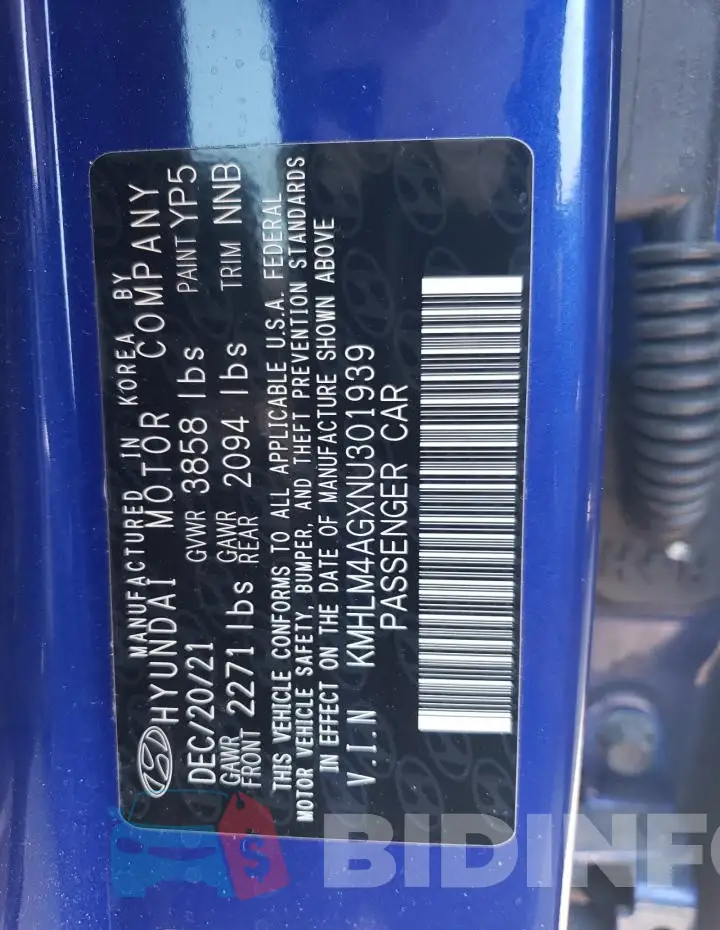 KMHLM4AGXNU301939 Photo# 12