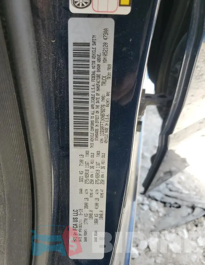 1C6SRFFT1KN878276 Photo# 12