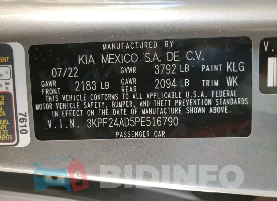 3KPF24AD5PE516790 Photo# 12