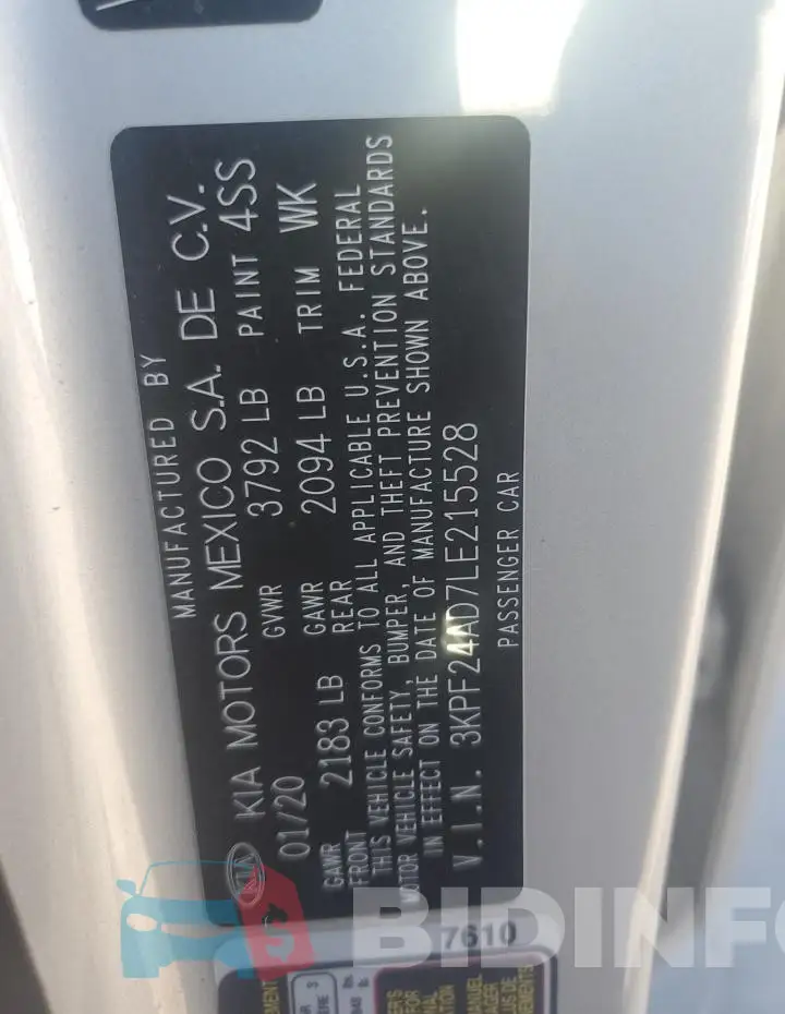 3KPF24AD7LE215528 Photo# 12