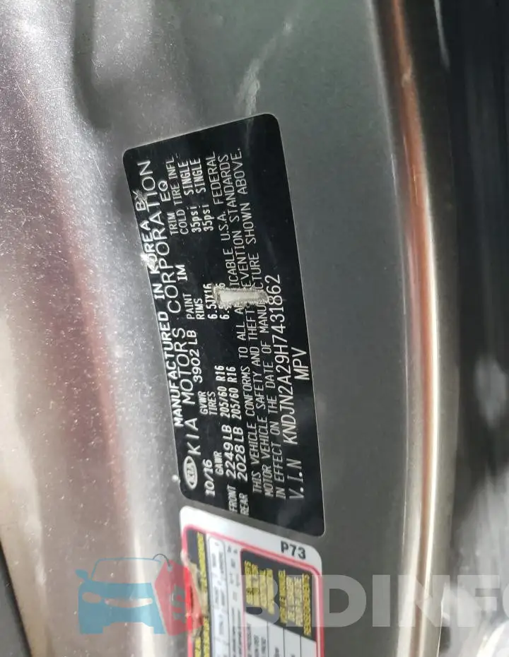 KNDJN2A29H7431862 Photo# 13