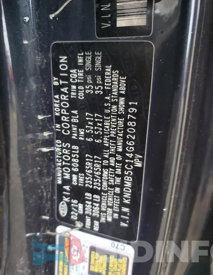 KNDMB5C14G6208791 Photo# 13