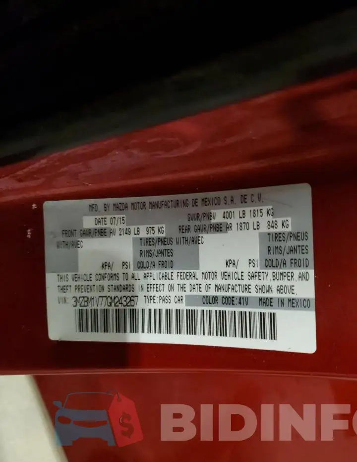3MZBM1V77GM243267 Photo# 12