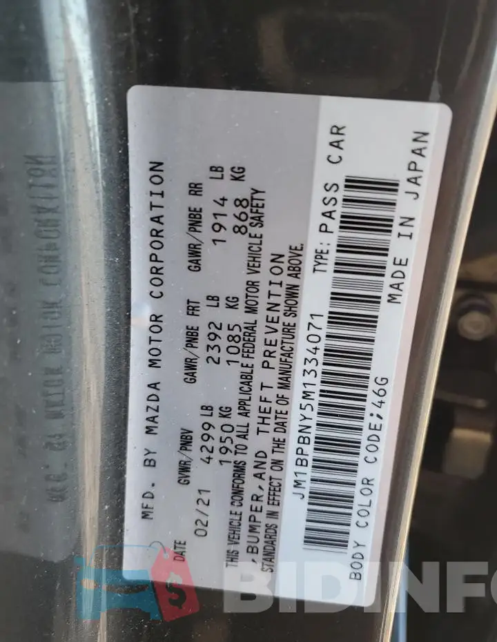 JM1BPBNY5M1334071 Photo# 12