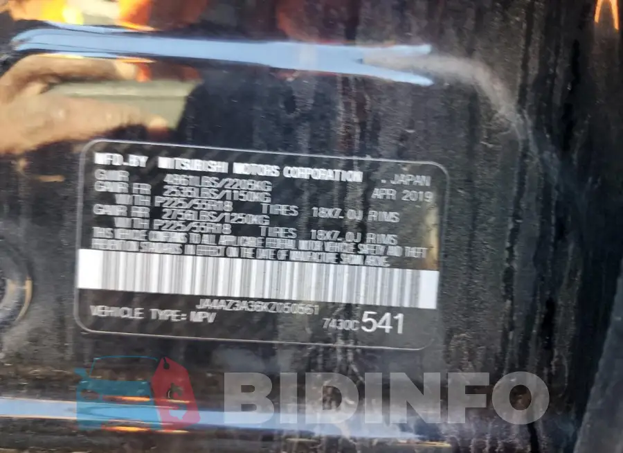 JA4AZ3A36KZ050561 Photo# 13