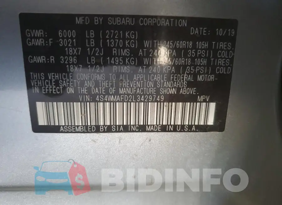 4S4WMAFD2L3429749 Photo# 13
