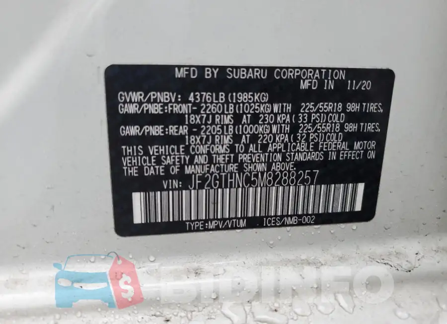 JF2GTHNC5M8288257 Photo# 13