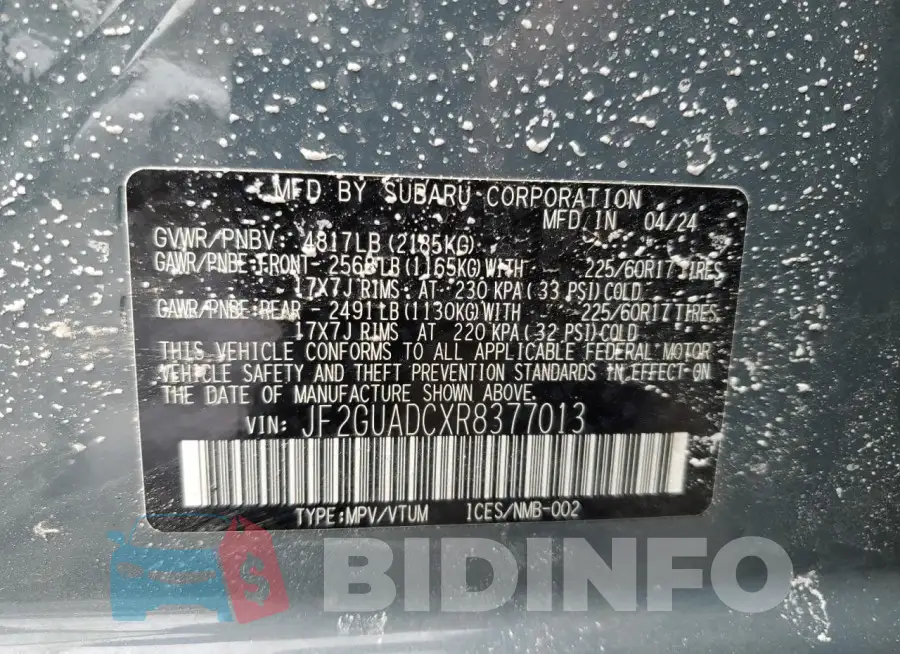 JF2GUADCXR8377013 Photo# 14