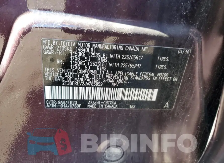 2T3BFREV2JW785859 Photo# 14