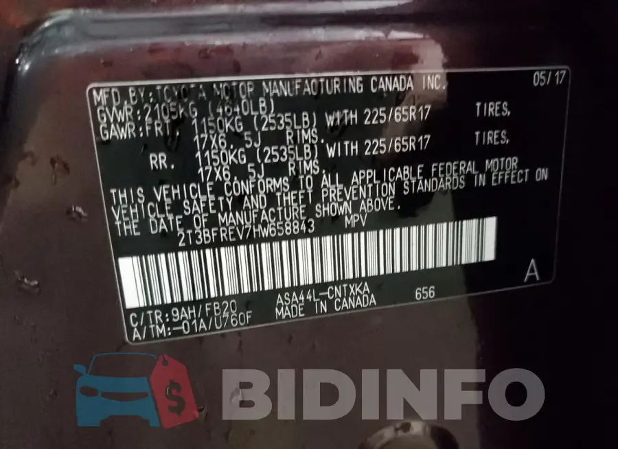 2T3BFREV7HW658843 Photo# 13