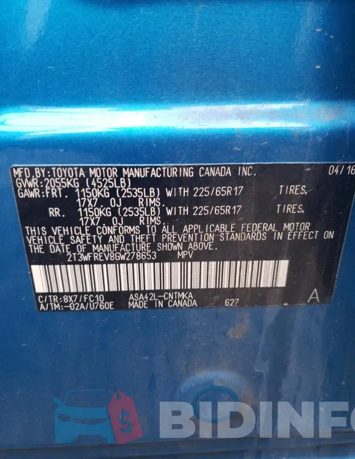 2T3WFREV8GW278653 Photo# 14