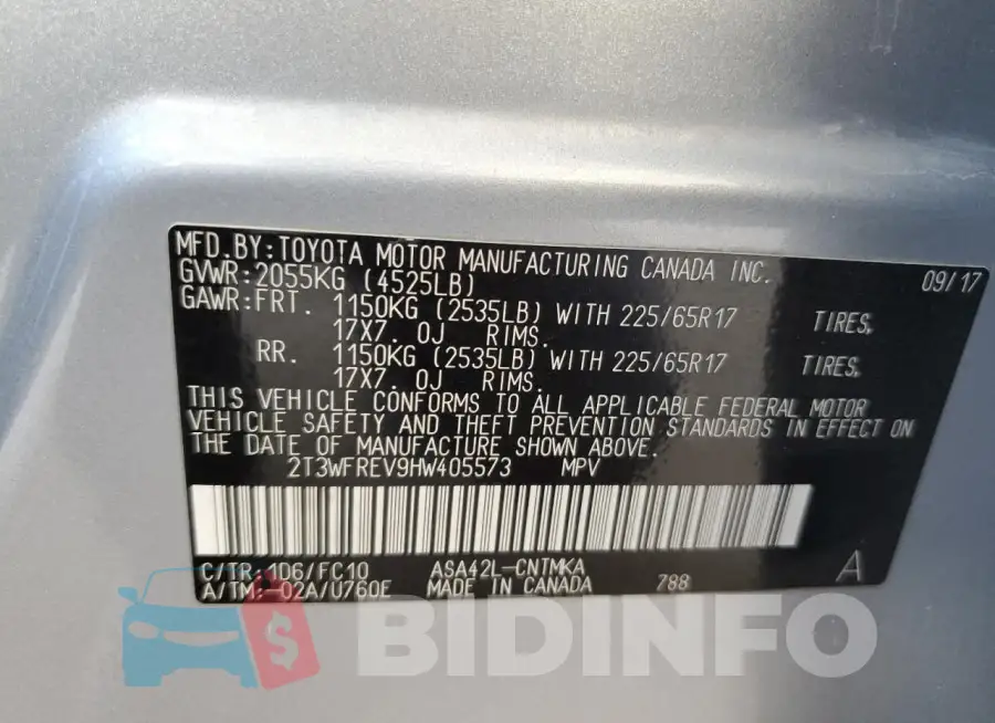 2T3WFREV9HW405573 Photo# 13