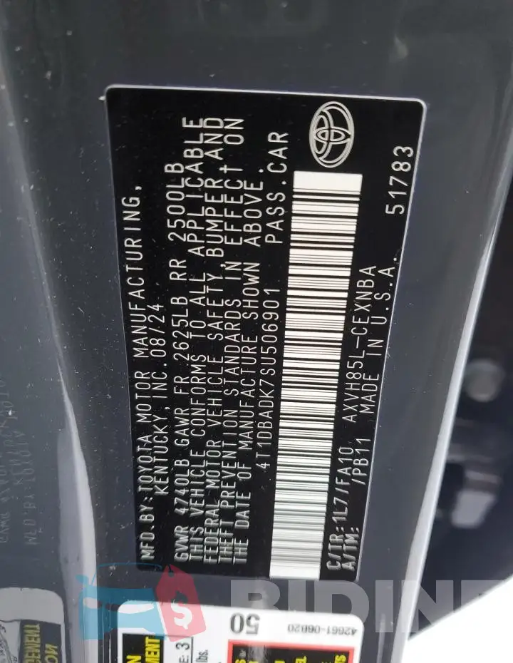 4T1DBADK7SU506901 Photo# 12