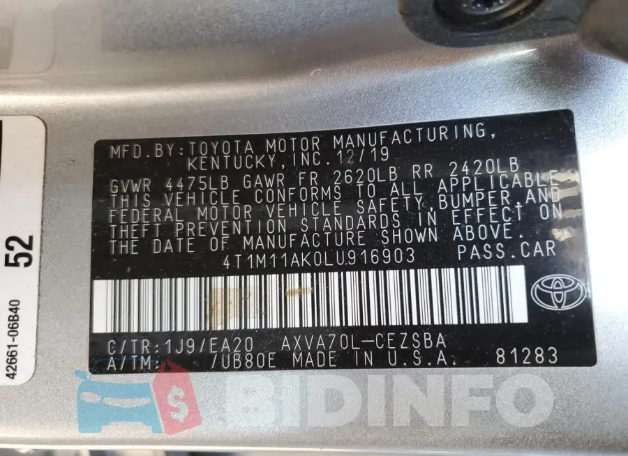 4T1M11AK0LU916903 Photo# 12