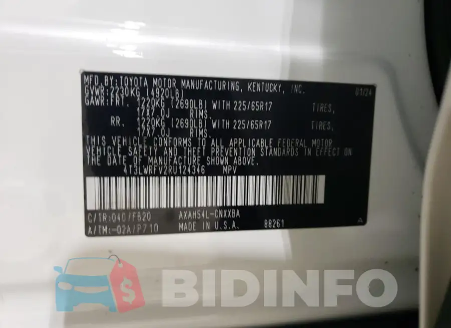 4T3LWRFV2RU124346 Photo# 13