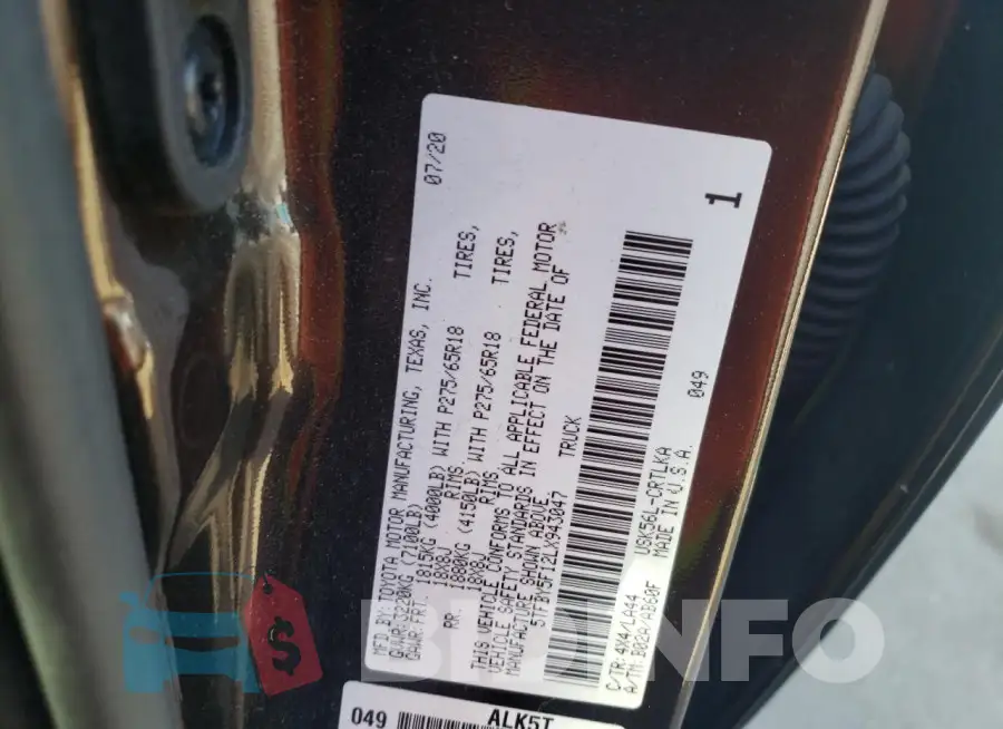 5TFBY5F12LX943047 Photo# 12