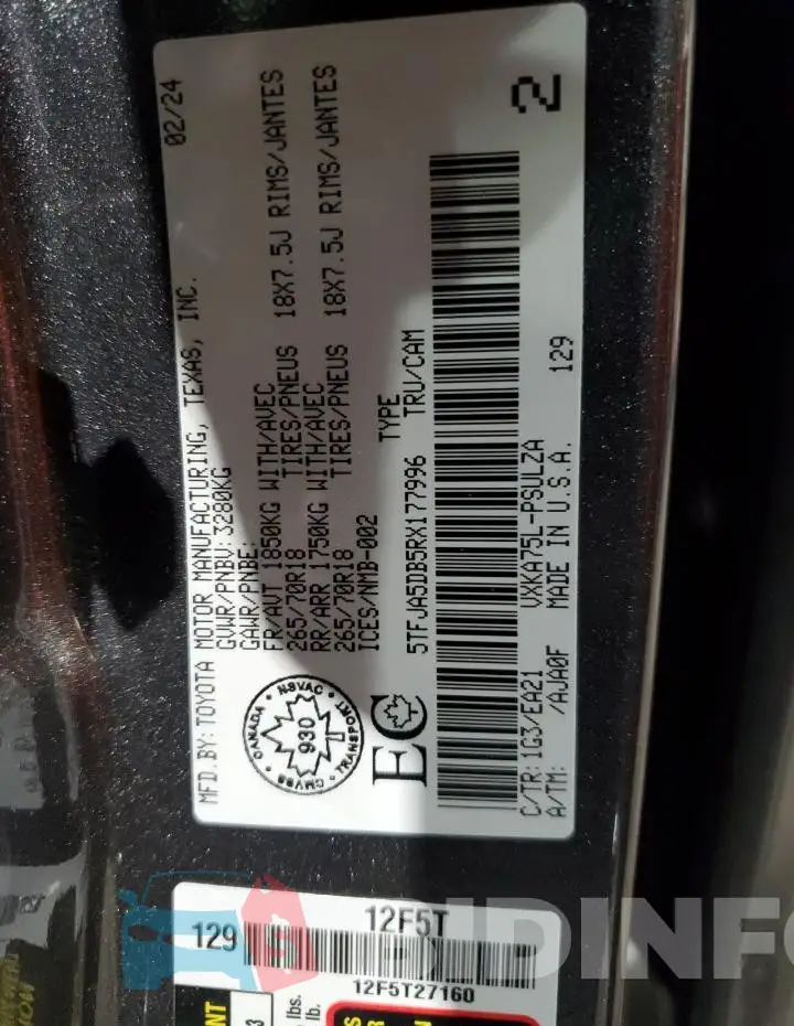 5TFJA5DB5RX177996 Photo# 12