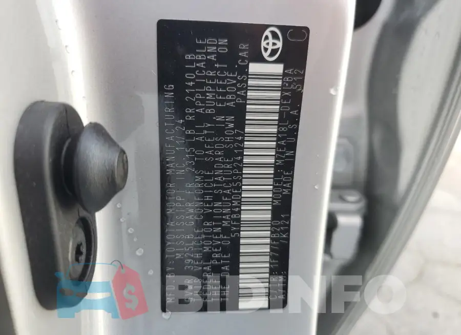5YFB4MDE5SP241247 Photo# 13