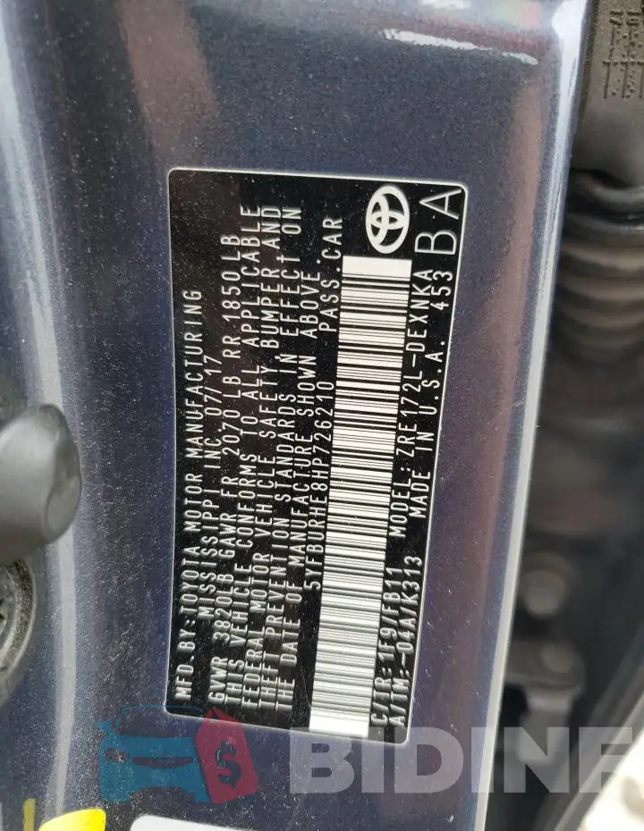 5YFBURHE8HP726210 Photo# 12