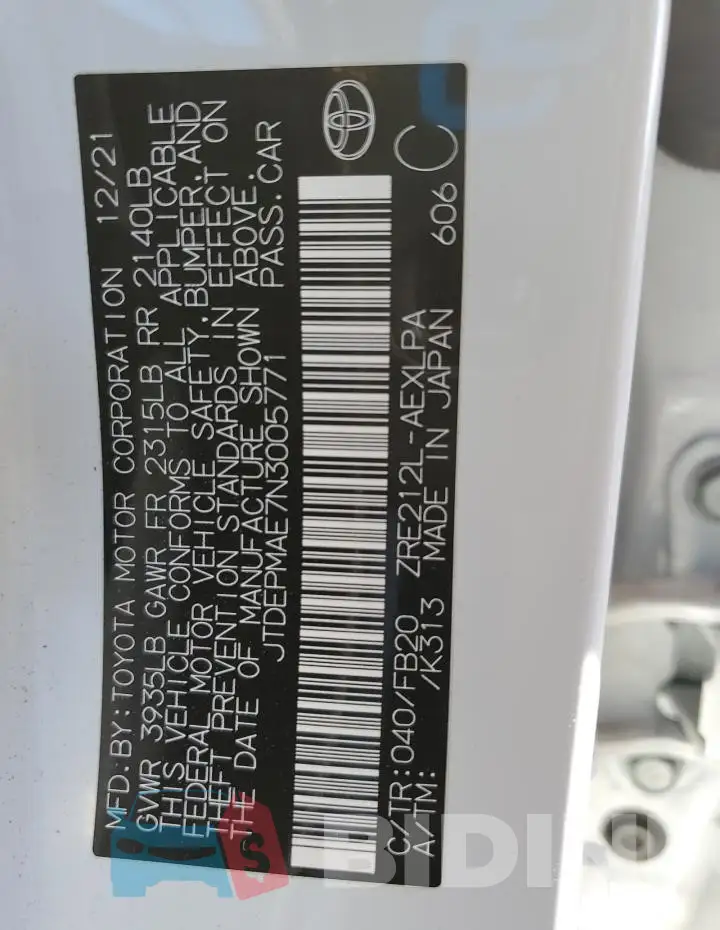 JTDEPMAE7N3005771 Photo# 12