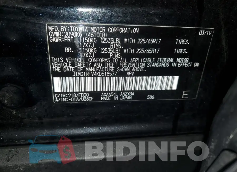 JTMG1RFV4KD518577 Photo# 13