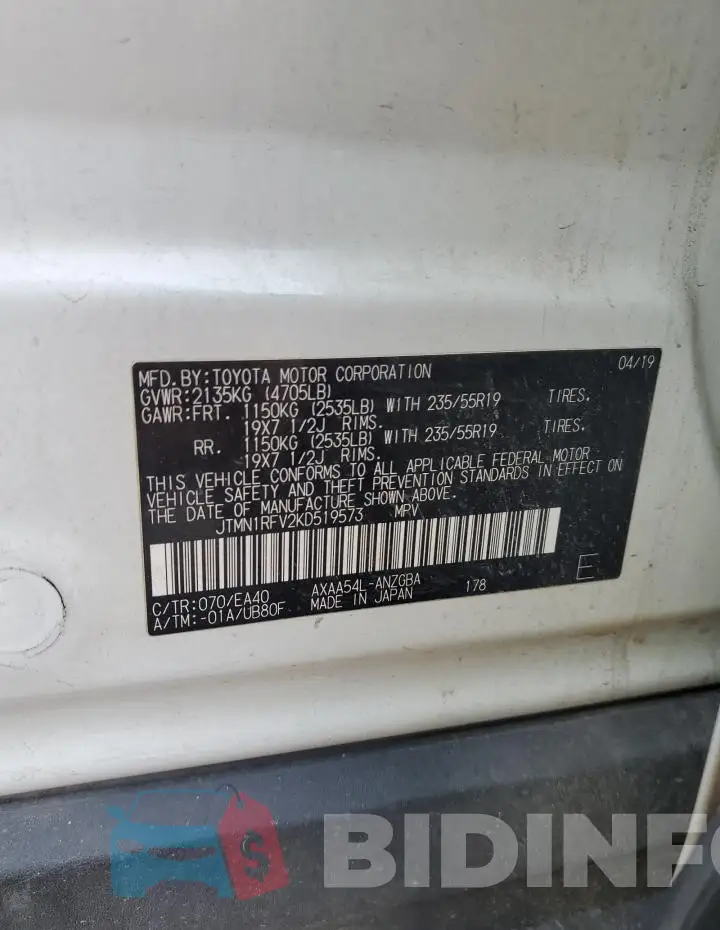 JTMN1RFV2KD519573 Photo# 13