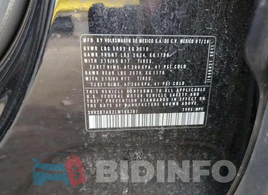 3VV2B7AX2LM164781 Photo# 12