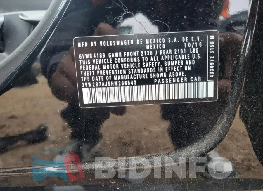 3VW2B7AJ5HM266543 Photo# 12