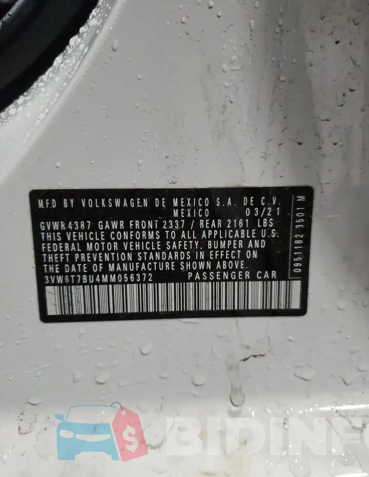 3VW6T7BU4MM056372 Photo# 12